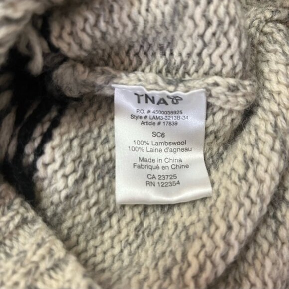 Aritzia TNA 100% Lambs Wool Sea To Sky Zip Up Knitted Cardigan Sweater - Picture 4 of 9